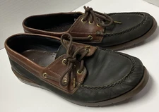VINTAGE 80s 90s MENS SPERRY TOP SIDER LEATHER BOAT SHOES SIZE 10 M DARK BROWN