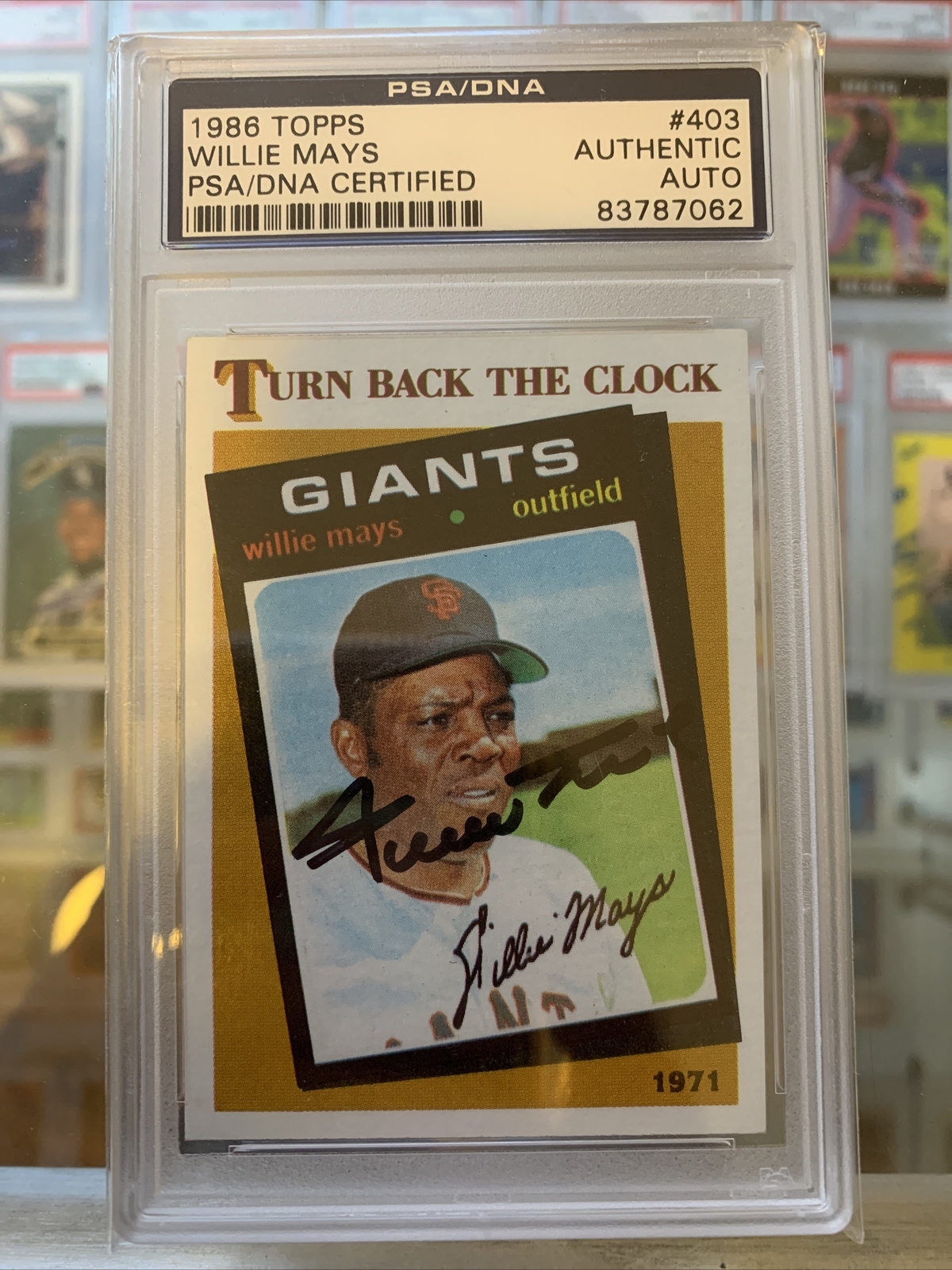 1986 Topps Willie Mays Signed PSA DNA Beautiful Card & Auto
