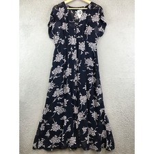 VINTAGE 90s DJ INT'L  Midi Dress Floral Short sleeve size 11/12