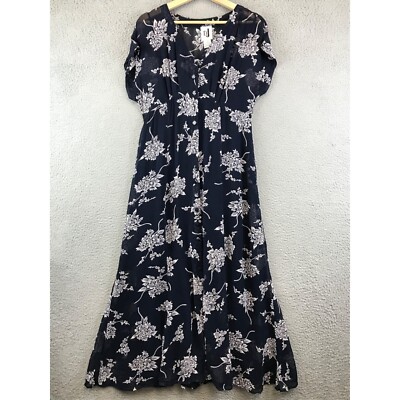 VINTAGE 90s DJ INT'L  Midi Dress Floral Short sleeve size 11/12