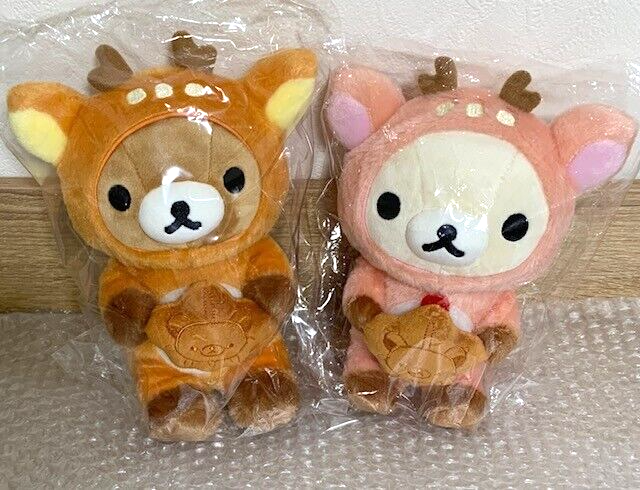 AMAKUMA カモスケ Rilakkuma and Korilakkuma deer Plush Miyajima Momiji manju