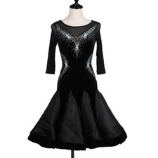 Latin Dance Dress Salsa Tango Cha cha Ballroom Rhinestone Competition Dress F286
