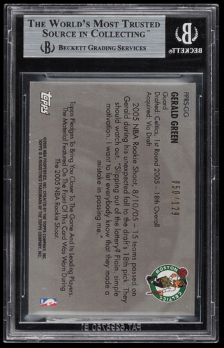 Gerald Green BGS 9: 2005-06 Topps Big Game PP Relics Rookie Gisto /129 POP 2 - Picture 2 of 4