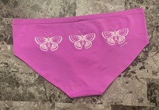 NWT VICTORIA'S SECRET PINK LARGE LILAC PURPLE BUTTERFLY SEAMLESS HIPSTER PANTIES