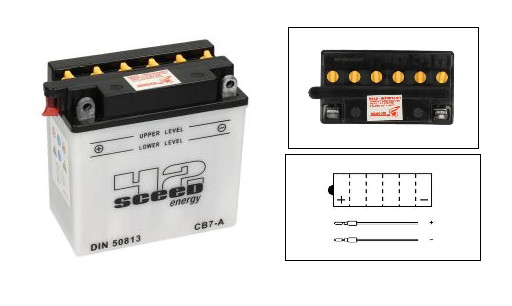 Batterie YB7-A 12V 8Ah alliage plomb de haute résistance avec entretien