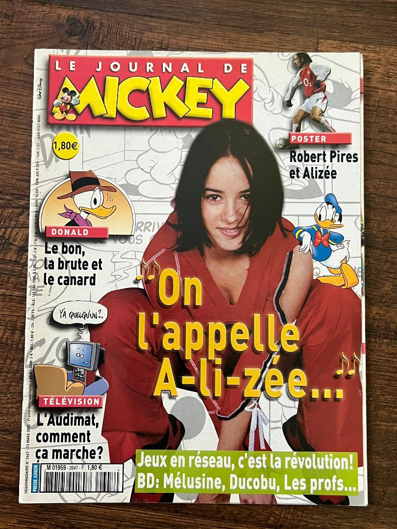 ミッキーマガジン Alizée, Le Journal De Mickey #2647 Walt Disney France Comic