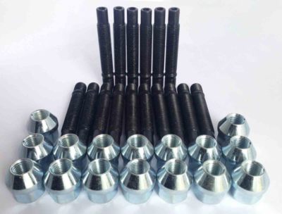 M12 x 1.5 Stud Conversion Kit for Seat Inc Nuts + Spacers (Silver)