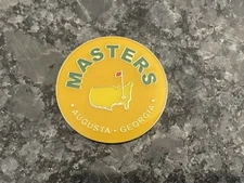 2022 Augusta National Masters Tournament Yellow Flat Ball Marker Mark