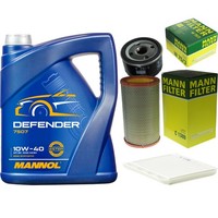 Motor-ÖL 5L Mannol Defender 10W-40 +MANN-FILTER FüR Renault Megane Scenic 1.6I