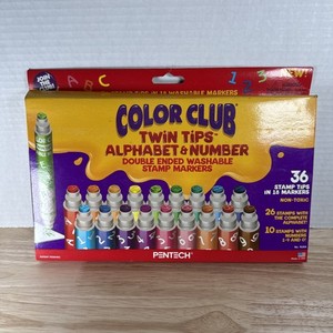 Vintage Twin Tips Washable Mini Stampers Marker Set Of 18 Color Club/Pentech