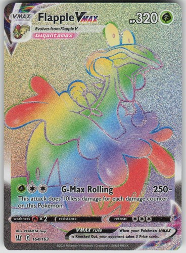 Pokemon Flapple VMAX (Secret) 164/163 SWSH05: Battle Styles Holofoil ScR NM