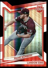2022 Panini Elite Extra Edition #34 Landon Sims Prime Numbers B Die Cut #/165