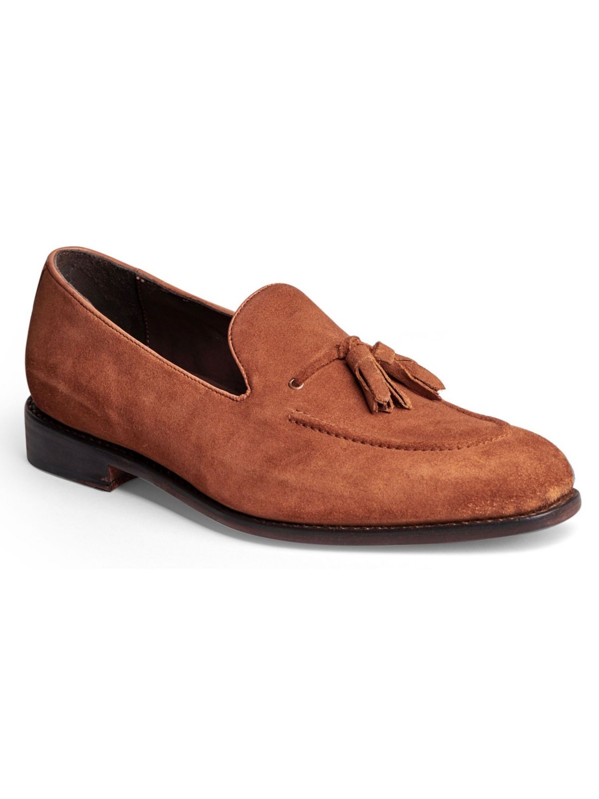 ANTHONY VEER ESSENTIALS Mens Brown Apron Toe Notched Padded Tasseled Kennedy