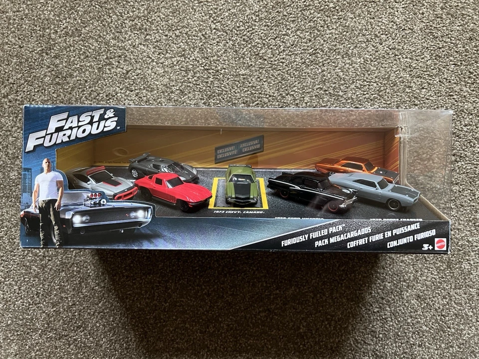 Mattel Fast & Furious Furiously Fueled Pack, 7 cars, 1:55 Scale EXCLUSIVE Camaro - Image 2 of 4