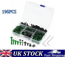 195PCS green Complete Motorcycle Fairing Bolts Kit Panel Speed Clip Fastener