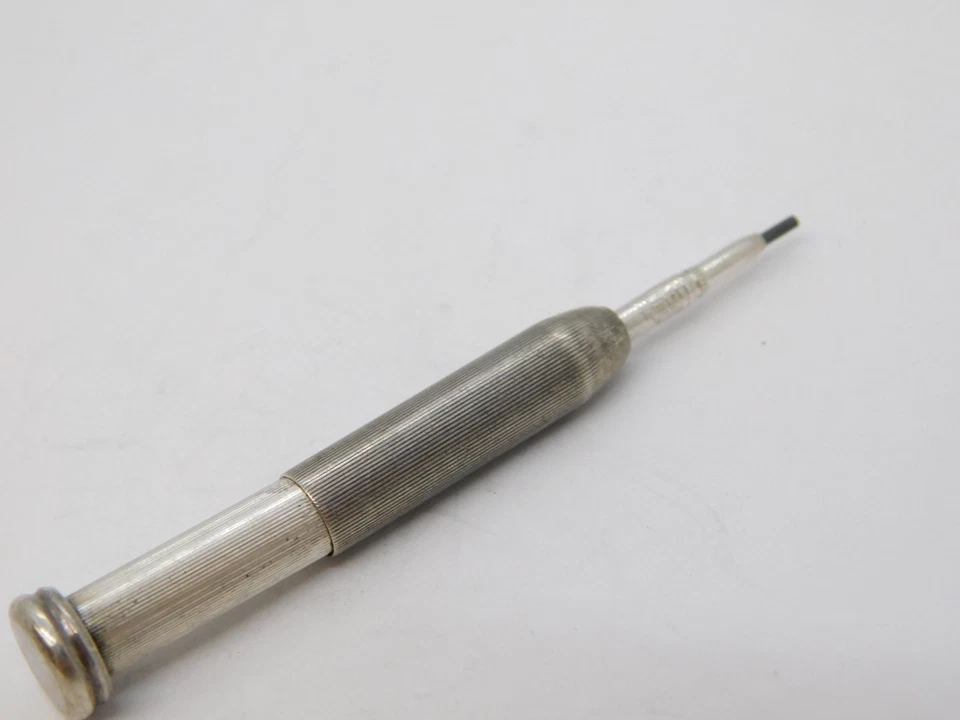Lápiz propulsor miniatura de plata de ley antiguo c1930 Art Deco Foto 2 de 3