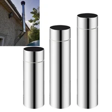 Silver Stove Pipe 1pc 2.3in 20/30/40cm 20cm/30cm/40cm Chimney Flue Liner