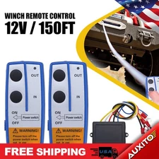 12V Wireless Winch Set Remote Receiver Switch Control Twin Easy Handset 150FT US