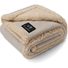 Waterproof Pet Blanket Liquid Pee Proof Dog Blanket 40" x 28" Grey Beige