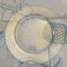 Clear Glass Dinner Plates 10  - Deep Center Rimmed Plate