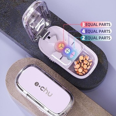 3in1 Medicine Cutter Precise Cutting Into Half / Third / Quarter Pills Splitter