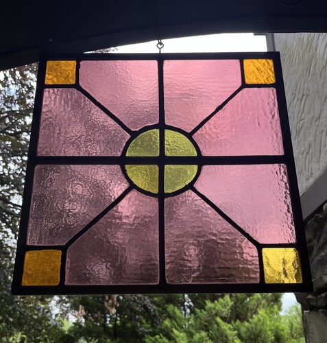 ANTIQUE STAINED GLASS WINDOW restored, Pittsburgh PA circa 1900 FREE SHIPPING - Picture 7 of 7