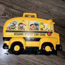Sesame Street Case With 11 Playskool Die-Cast Cars 1982 Toy Big Bird Oscar Bert