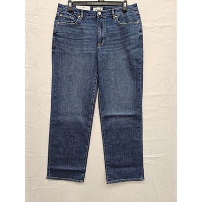 Seven7 Loose Straight Jeans Womens 12 High Rise Confident Blue MY10341DE NWT
