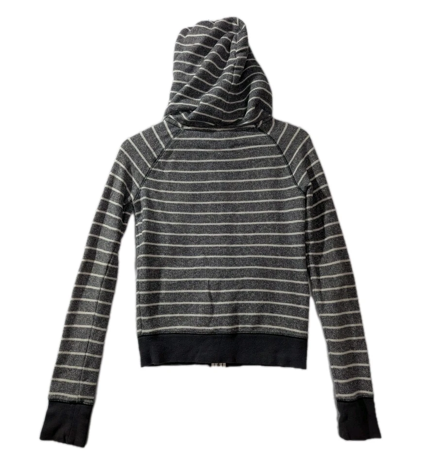 Sudadera con capucha Y2K Victoria’s Secret rosa 1986 gris a rayas cremallera para mujer mediana de colección Foto 2 de 4