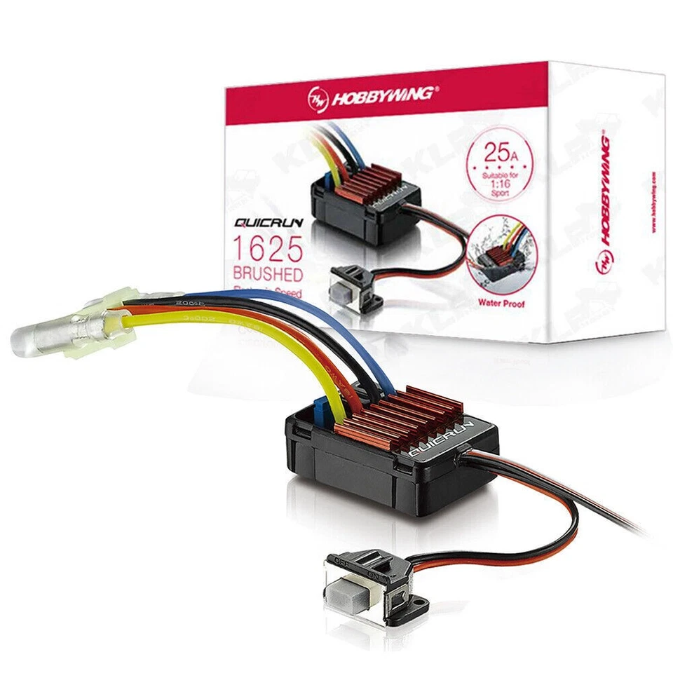 Hobbywing QuicRun 1625 25A Waterproof Brushed ESC 6V/1A BEC for 1/18 1/16 Car - Image 4 of 4