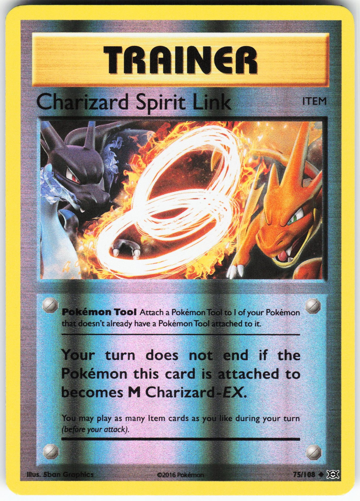 Charizard Spirit Link 75/108 Pokemon XY - Evolutions Reverse Holo Uncommon NM