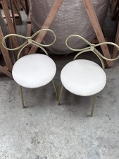 Versatile Makeup Dressing Chair Stylish Gold Bow Vanity Stool