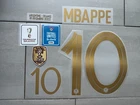 Flocking MBAPPE #10 Gold Jersey France FFF + QATAR 2022 World FIFA UEFA Patch Kit