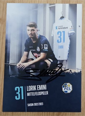   Lorik Emini   FC Luzern   Autogrammkarte 2022/2023  