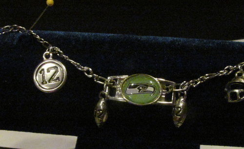 NEU! Seattle Seahawks Football Bettelarmband Figarokette 6" bis 8" mit Geschenkbox - Bild 4 von 5