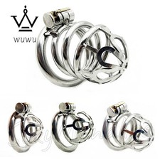 Stainless Steel Male Chastity Device Metal Cage Small/Long Lock Belt for Men