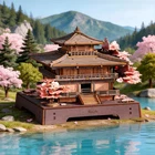 Rolife 3D Wooden Puzzle Sakura Pavilion DIY Building Model For Kits Adult Gifts