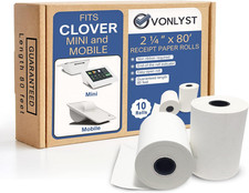Receipt Paper for Clover Mini and Clover Mobile Thermal Printer 2 1/4 X 80 (10 R