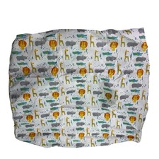 Crib Sheet Lion Hippo Giraffe Alligator Animals Jungle White Yellow Silver