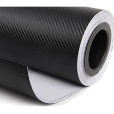 3D Black Carbon Fiber Film Twill Weave Vinyl Sheet Roll Wrap DIY Decals 120" ...