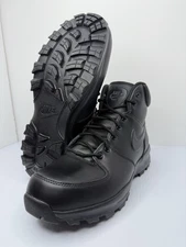 Nike Boots Manoa Leather Triple Black Mens Size 9.5 New 454350-003 Water Proof