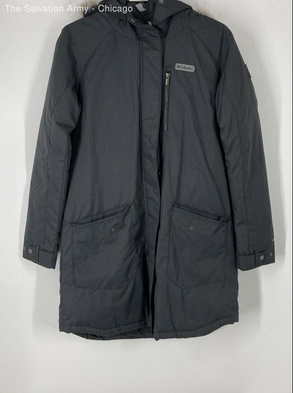 Columbia Womens Gray Long Sleeve Hooded Full-Zip Parka Jacket Size Large