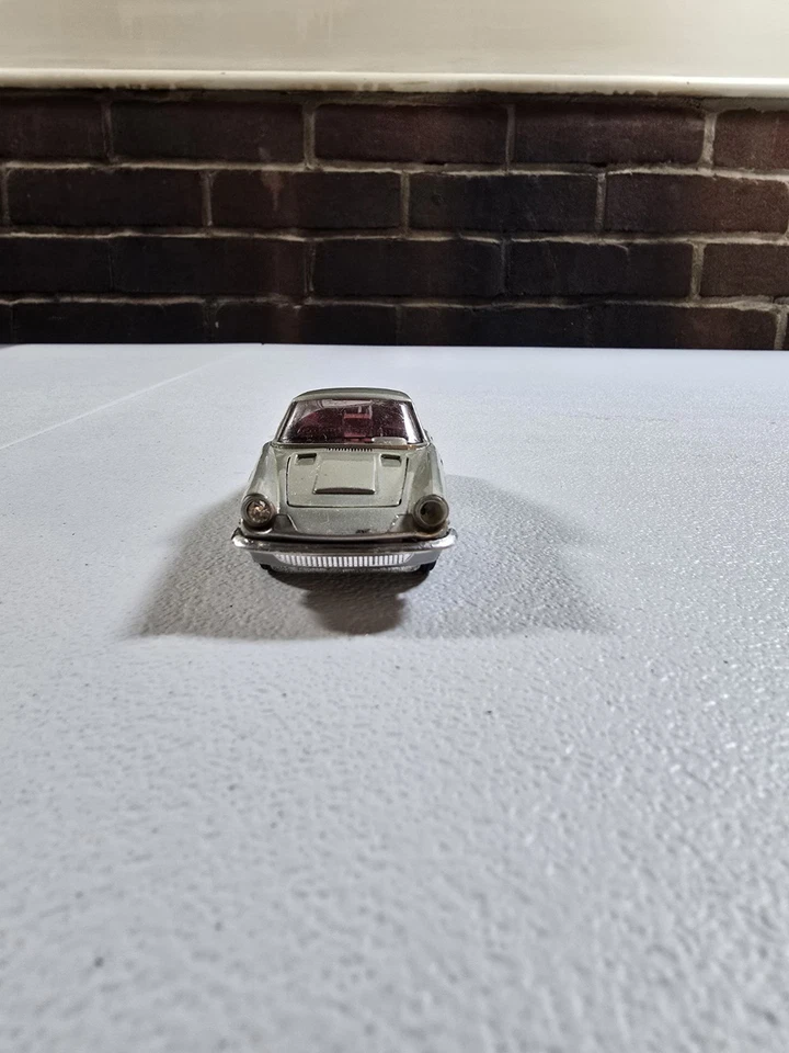 POLITOYS TOY CAR MASERATI COUPE #119 FIBERGLASS ITALY 1/41 SILVER RED MISTRAL - Image 4 of 4