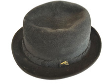 Vintage Stetson The Gun Club Royal De Luxe Hat Black Velour Fur Felt 7 1/4
