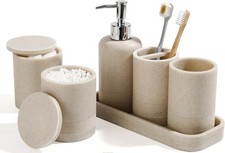 Bathroom Accessories Set, 6-Piece Bathroom Accessory Set, Toothbrush Holders