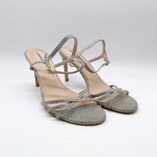 Stuart Weitzman Women's Starla 80 Ankle Strap Leather Platform Sandal Size 11