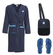 ACCAPPATOIO CON CAPPUCCIO BAMBINO RAGAZZO MICROFIBRA CON BORSA E INFRADITO CARIL