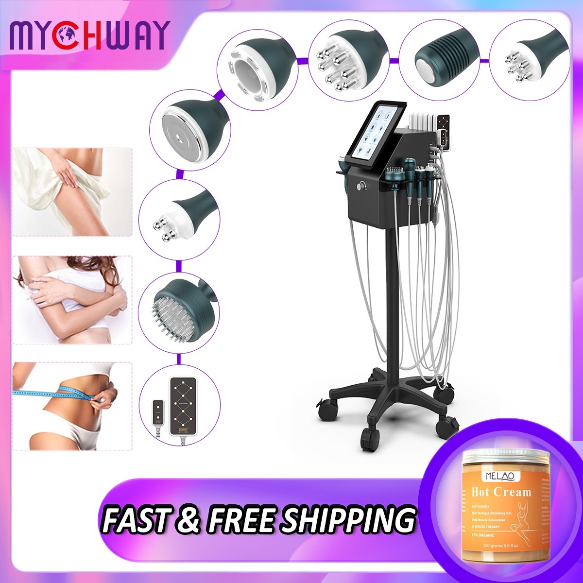 Pro 9-in-1 Beauty Machine for Body Massage Facial Care Body Toning W Free Gift