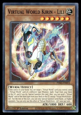 Yugioh Virtual World Kirin - Lili PHRA-EN013 Common 1st Edition NM