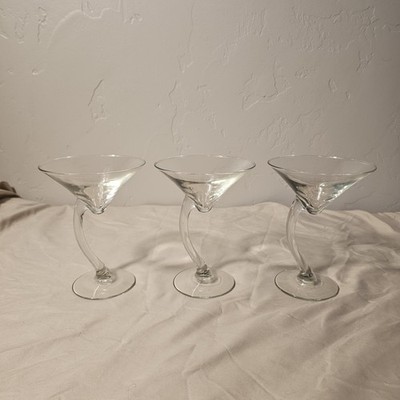 Libbey Z-Stem / Swerve Bravura martini glasses 7.5 Oz Set Of 3 Barware Unmarked